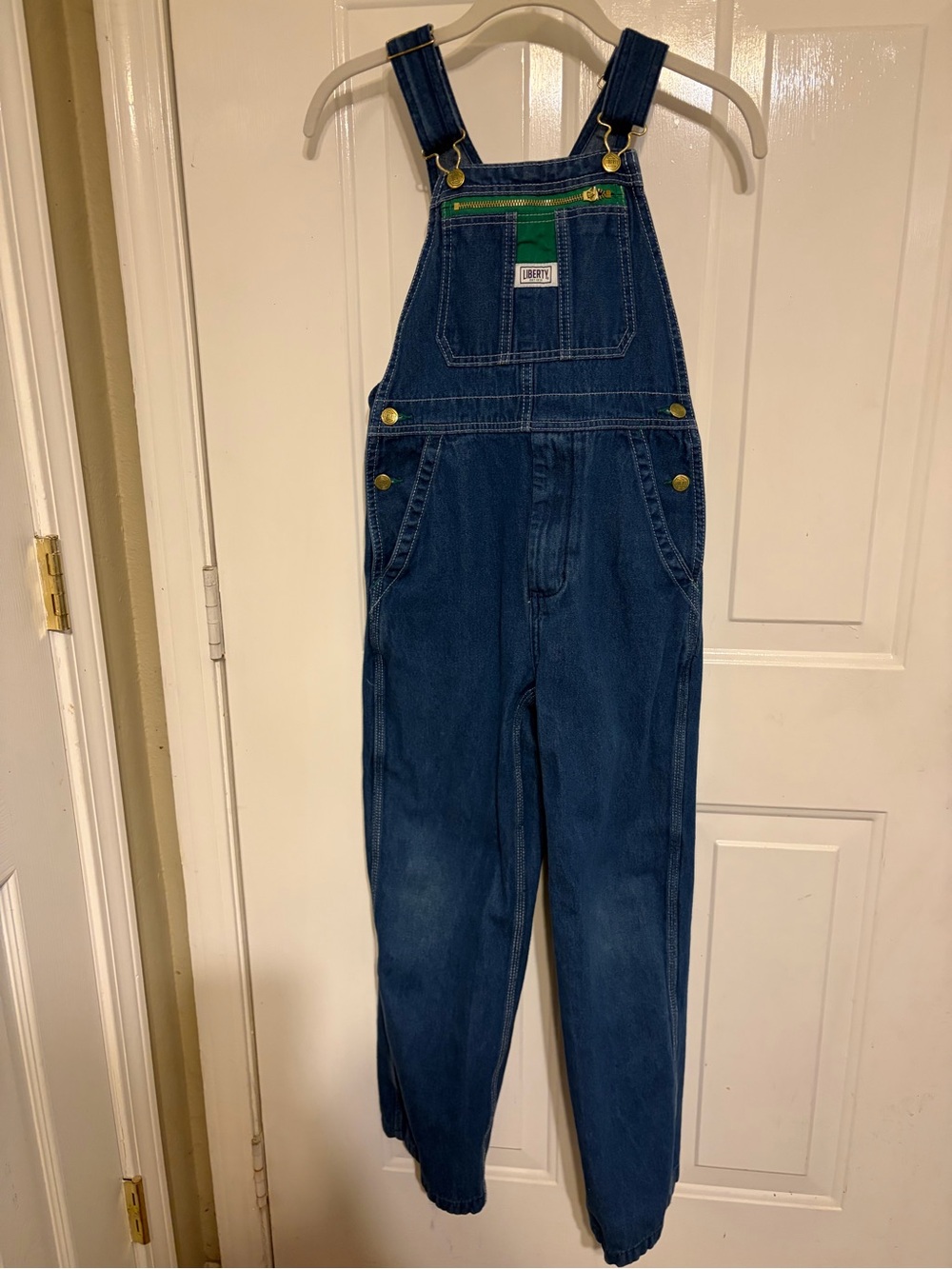Vintage Liberty Boys Classic Multi-Pocket Bib Denim Overalls w/Green Size 14R
